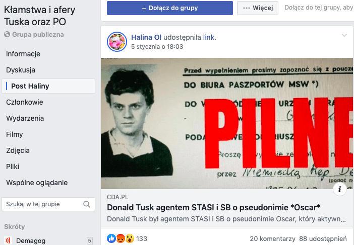 Donald Tusk nie jest agentem STASI i SB