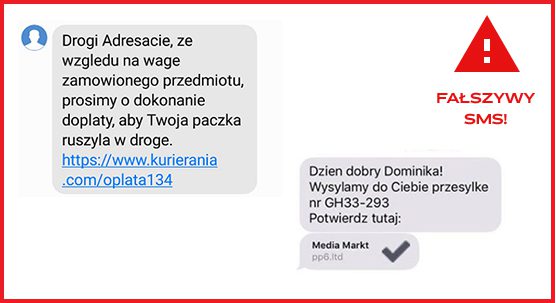 Fałszywa wiadomość wysłana do użytkownika mająca zmanipulować go do kliknięcia linku, który przekierowuje na stronę internetową stworzoną przez oszusta, bądź pobiera złośliwe oprogramowanie