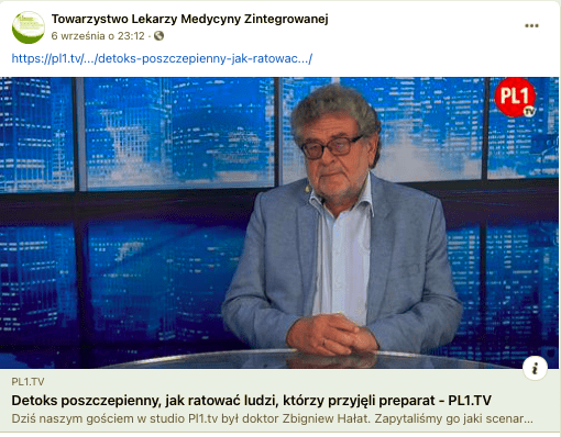 Post zawierający link do rozmowy ze Zbigniewem Hałatem