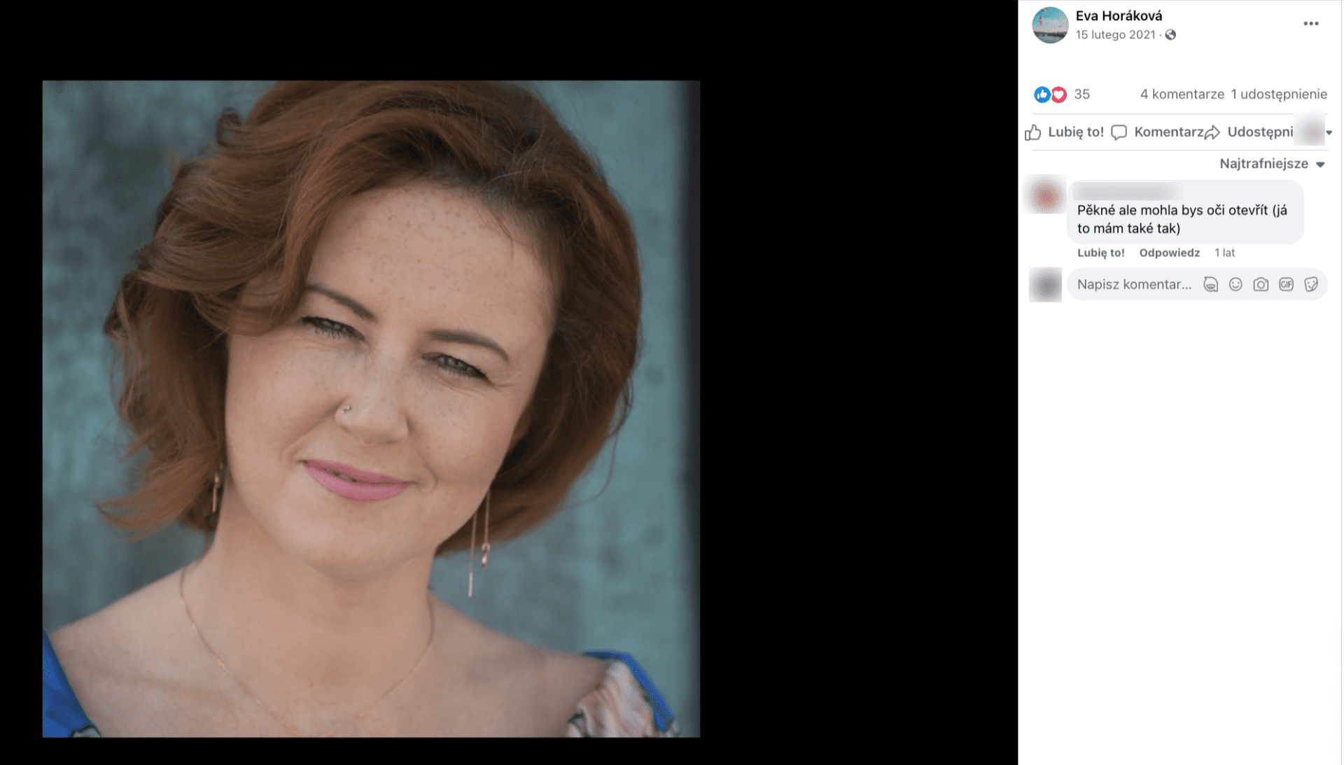 Zrzut ekranu z Facebooka