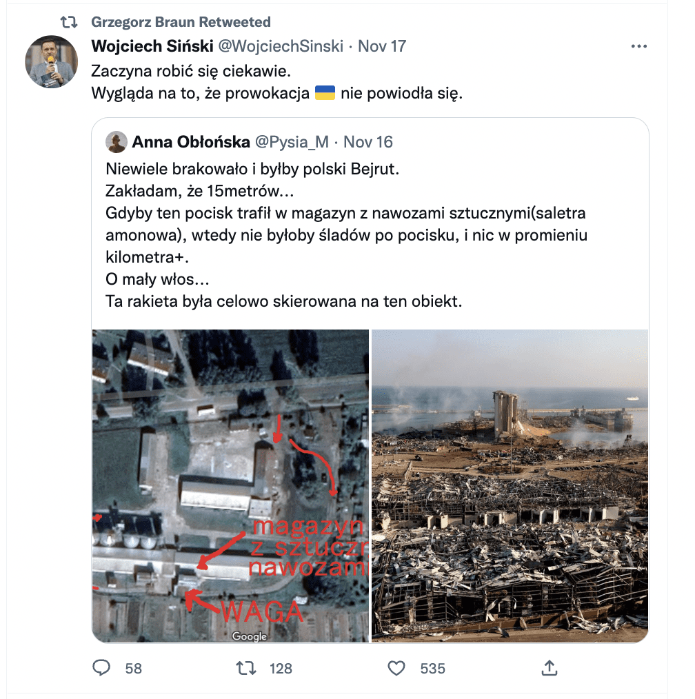 Antyukraiński wpis na Twitterze