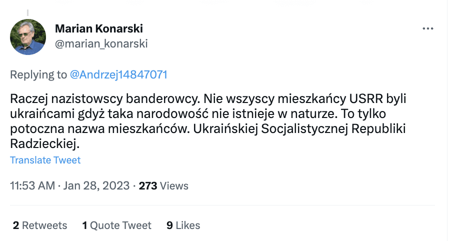 Zrzut ekranu z Twittera