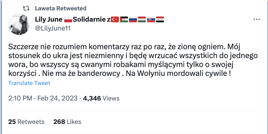 Zrzut ekranu z Twittera