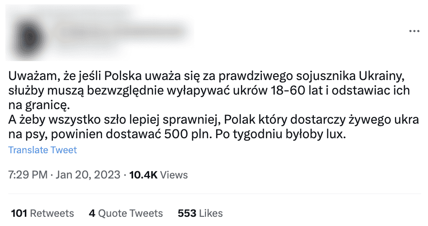 Wpis z Twittera