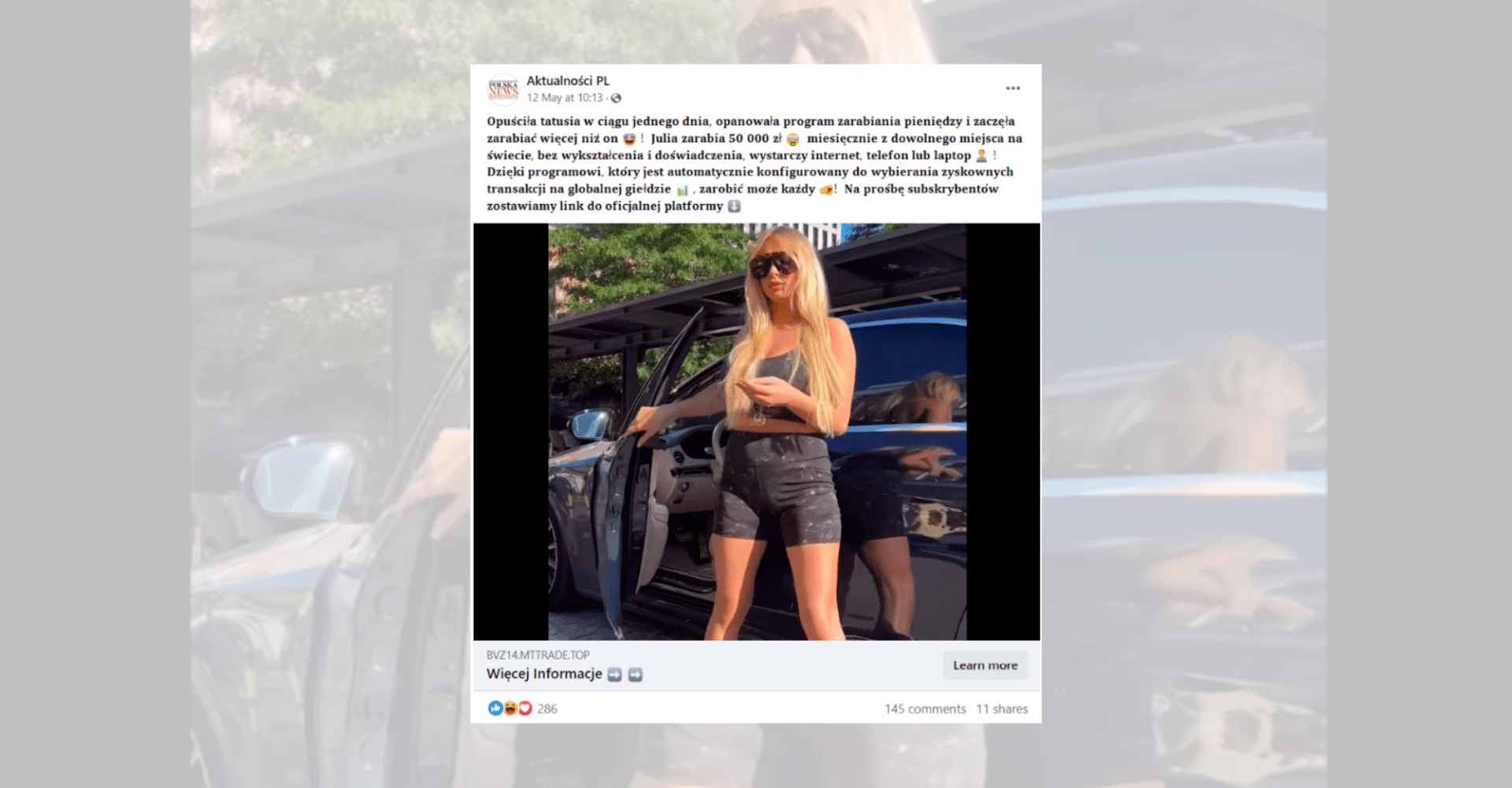 Influencerka zarabia dzięki programowi do inwestycji? To scam
