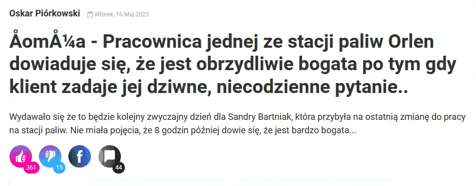 Fragment tekstu zachęcającego do założenia konta na platformie inwestycyjnej. Widać w nim błędy w pisowni