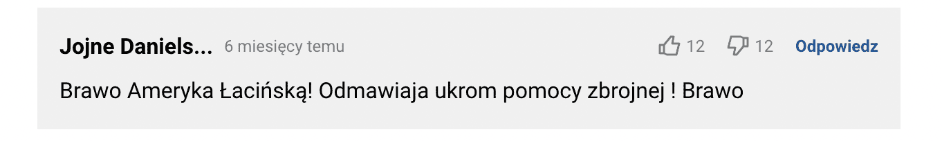 Antyukraiński komentarz w serwisie Money.pl