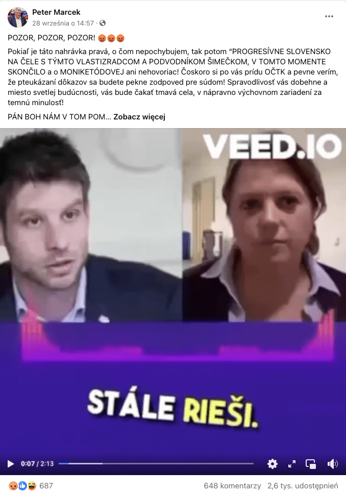 Zrxut ekranu omawianego posta.