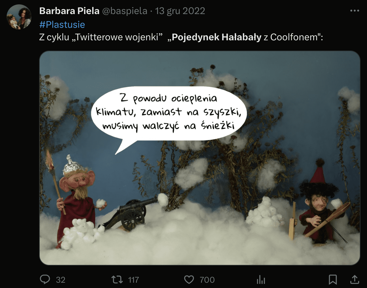 Plastusie Barbary Pieli przedstawiające Coolfonapl i „Hałabałę"
