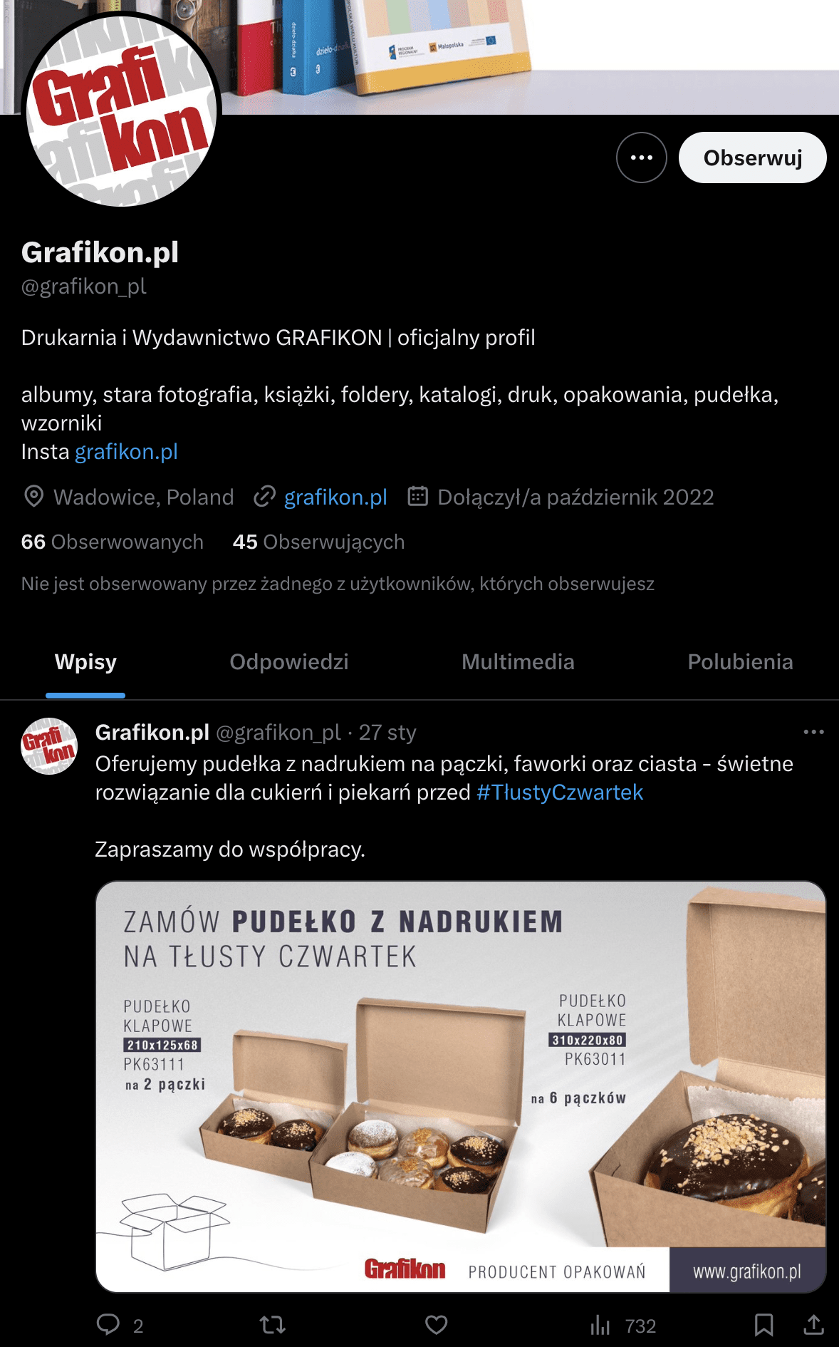 Profil na platformie X konta Grafikon_pl