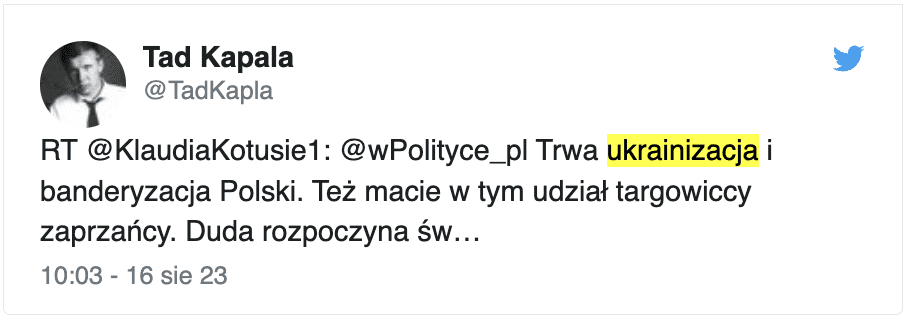 Zrzut ekranu z serwisu X