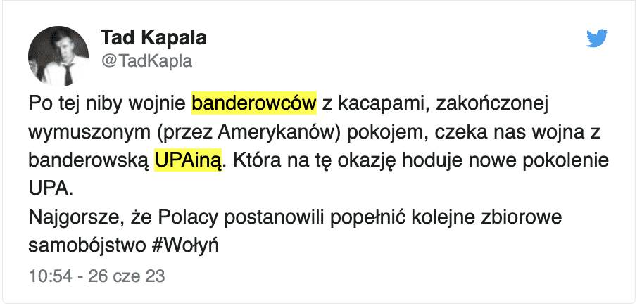 Zrzut ekranu z serwisu X