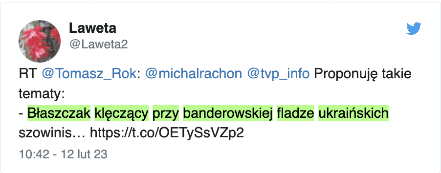 Zrzut ekranu z serwisu X