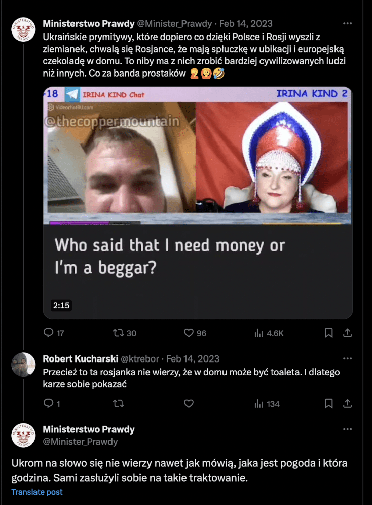 Zrzut ekranu z serwis X