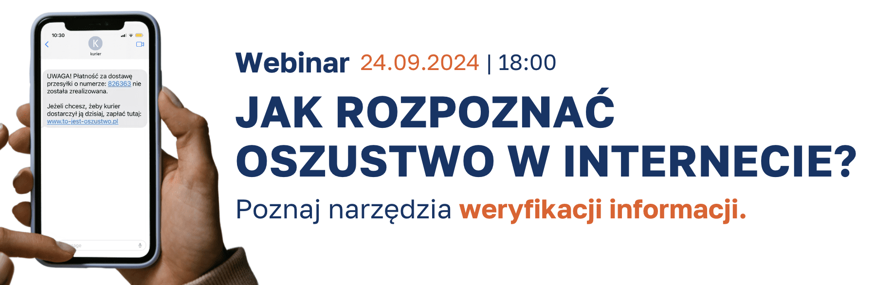 Zaproszenie na webinar Demagoga „Jak rozpoznać oszustwo w internecie? Poznaj narzędzia weryfikacji informacji” 24.09.2024 o godzinie 18:00.