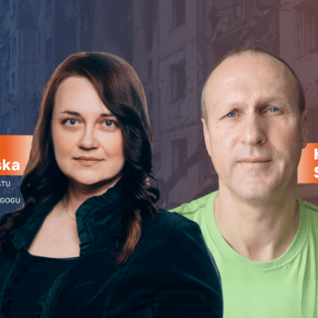 Na grafice Wiola Myszkowska, prowadząca podcast Demagoga i Krzysztof Strauchmann, dziennikarz Nowej Trybuny Opolskiej.