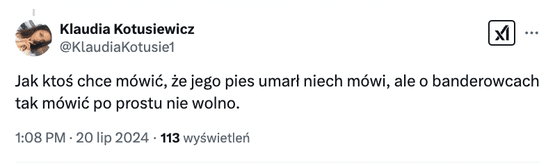 Antyukraiński wpis w serwisie X