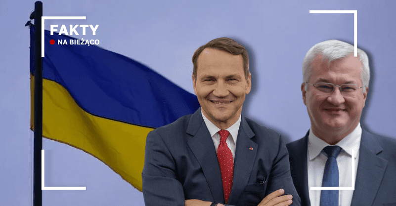 Sikorski i Sybiha na tle ukraińskiej flagi