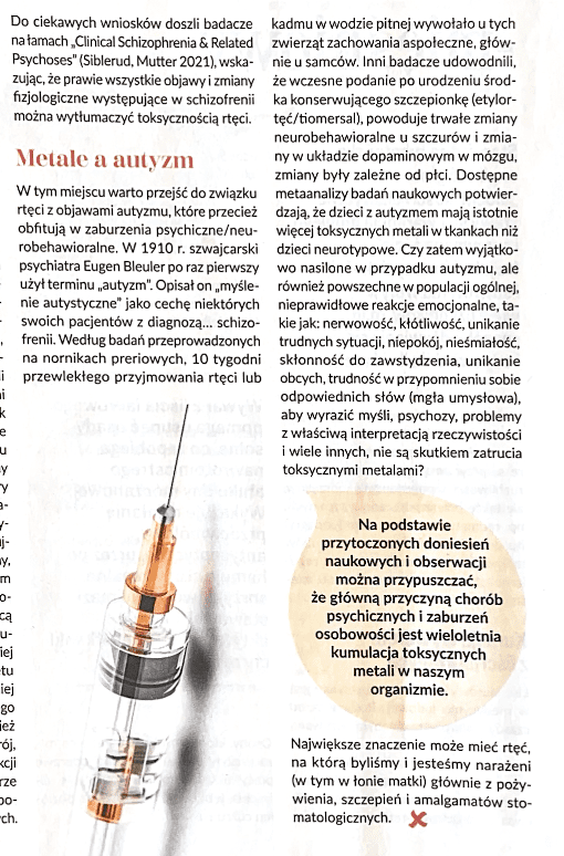 Skan fragmentu artykułu w miesięczniku „Zdrowie bez leków”.
