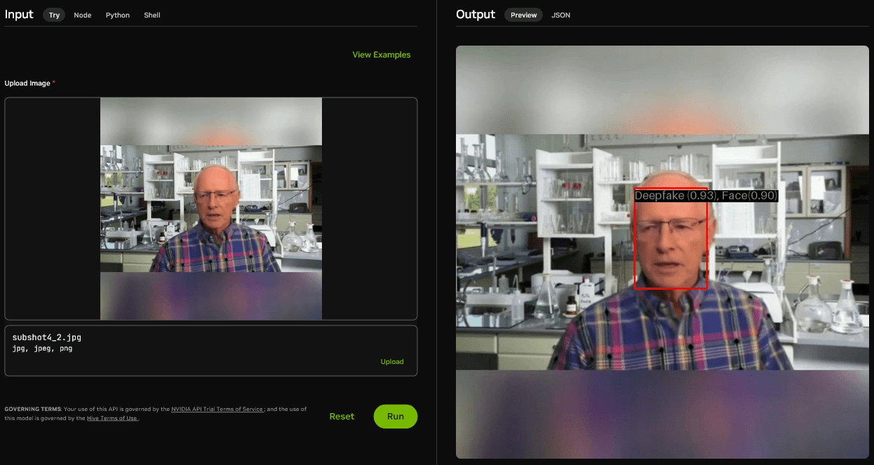 zrzut ekranu z wynikiem analizy Nvidia Hive